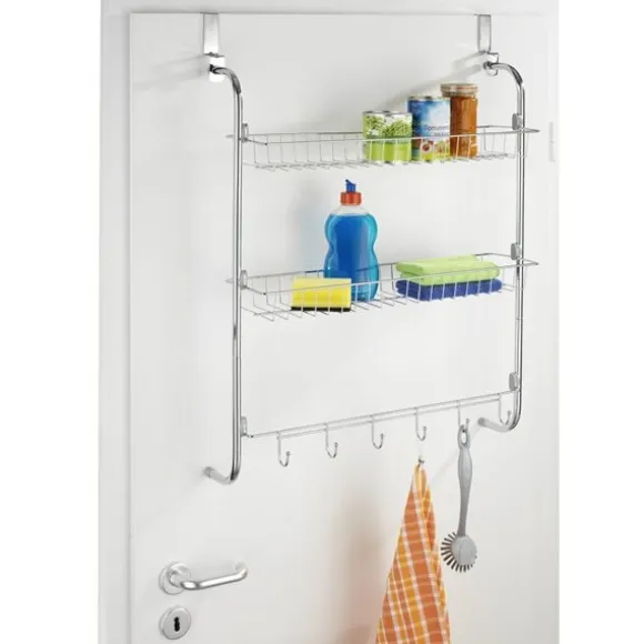Etagère de porte 2 paniers et accroche-torchons Wenko by Maximex