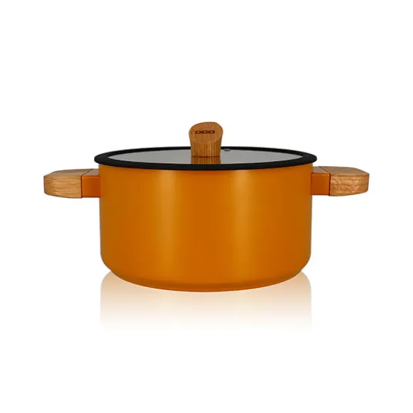 Faitout Ector induction aluminium revêtu 24 cm jaune Ogo