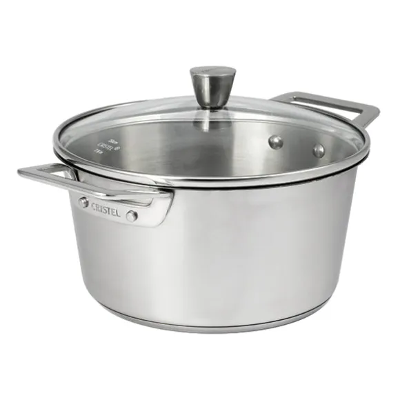 Faitout inox avec couvercle 1826 24 cm 4,3 L Cristel