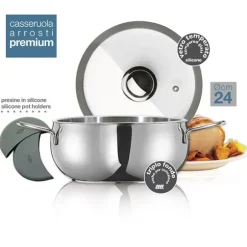 Faitout inox avec couvercle Premium 24 cm 5 L Inoxriv