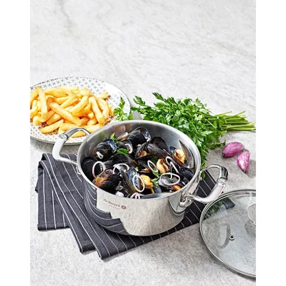 Faitout inox Milady avec couvercle en verre 20 cm 3 L De Buyer