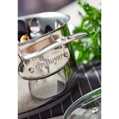 Faitout inox Milady avec couvercle en verre 20 cm 3 L De Buyer