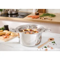 Faitout tout inox Clips’Inox sans manche 24 cm 5,9 L Mathon