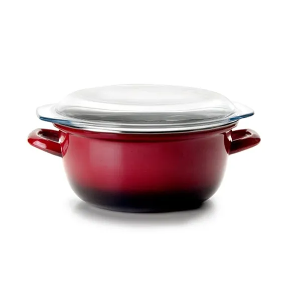 Friteuse traditionnelle acier émaillé 24 cm rouge Ibili