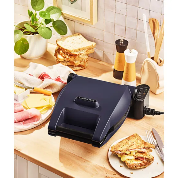 Gaufrier électrique 3 plaques Premium Gaufres® bleu abysse 1200 W Lagrange