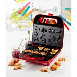 Gaufrier multifonctions 5 plaques 750 W Snack Party rouge Domo