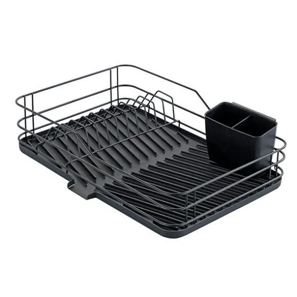 Égouttoir vaisselle noir avec tapis égouttoir Wenko by Maximex