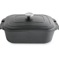 Grande cocotte légère rectangulaire en fonte d’aluminium 34,5 cm 7,7 L coloris noir Mathon