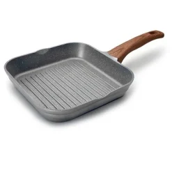 Grill carré Stilo avec poignée imitation bois 24 cm Lacor