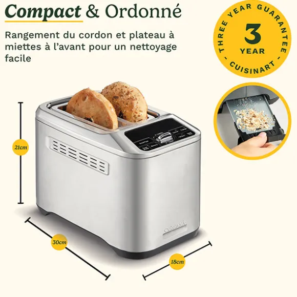 Grille-pain 2 fentes automatique en inox Smart Elite Collection 1000 W CPT525E Cuisinart