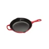 Grill Skillet rond fonte émaillée 23 cm Cerise Le Creuset