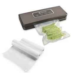 Lot appareil à emballer sous vide inox brossé KCPSV60S et 2 rouleaux de sachets à découper
