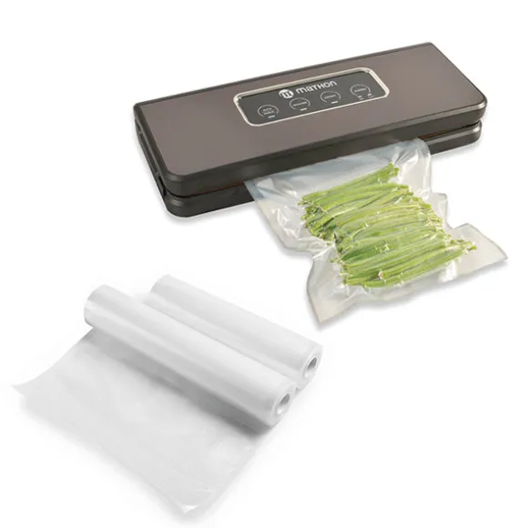 Lot appareil à emballer sous vide inox brossé KCPSV60S et 2 rouleaux de sachets à découper