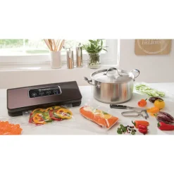 Lot appareil à emballer sous vide inox brossé KCPSV60S et 2 rouleaux de sachets à découper
