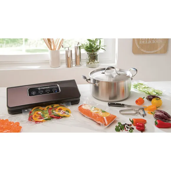 Lot appareil à emballer sous vide inox brossé KCPSV60S et 2 rouleaux de sachets à découper