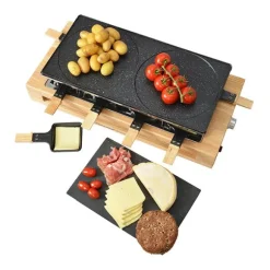 Lot appareil à raclette et appareil à fondue en bois Kitchen Chef Professional