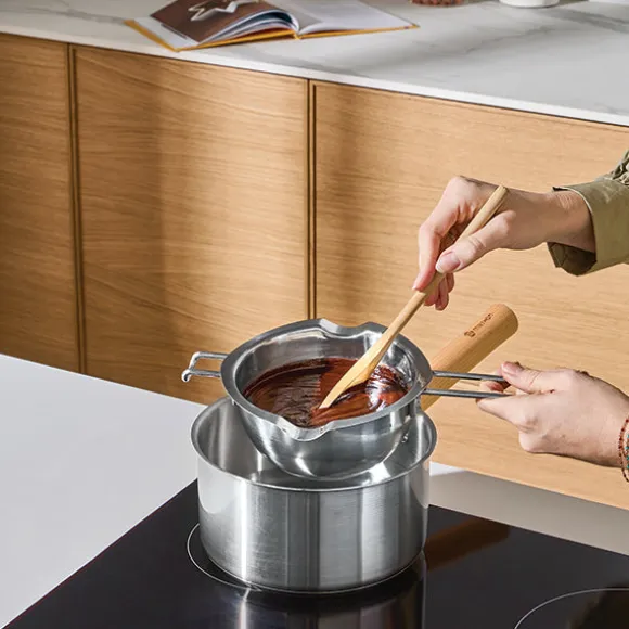 Lot bol bain-marie inox 750 ml et thermomètre digital de cuisine à sonde Mathon