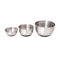 Lot 6 bols en inox gradués avec base silicone 10,5 à 24 cm Mathon