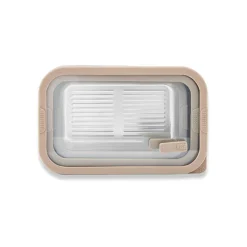Lot 2 boîtes de conservation rectangulaire en inox avec couvercles en verre 700 ml et 1,65 L compatibles micro-ondes Mathon