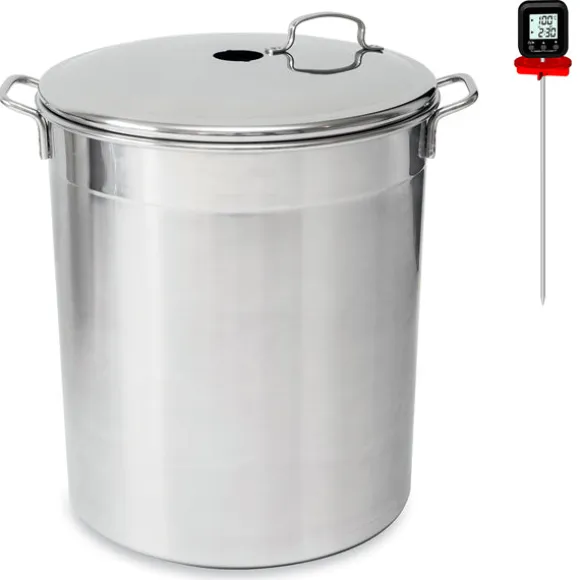 Lot bouilleur en inox 12 bocaux 37 L Guillouard et thermomètre digital à déclenchement automatique avec tige inox 25 cm Nogent