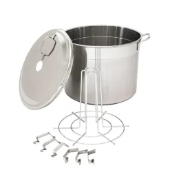 Lot bouilleur en inox 6 bocaux 24 L Guillouard et thermomètre digital à déclenchement automatique avec tige inox 25 cm Nogent