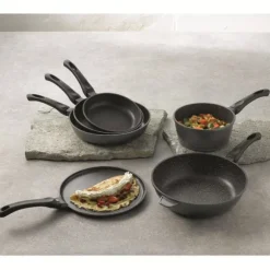 Lot 3 casseroles et 3 poêles revêtement Dur comme la pierre Mathon