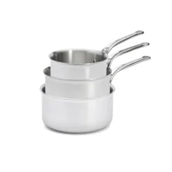 Lot 3 casseroles inox Affinity 16, 18 et 20 cm De Buyer