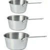 Lot 3 casseroles inox 1826 16, 18 et 20 cm Cristel
