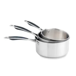 Lot 3 casseroles inox Excell'Inox 16, 18 et 20 cm Mathon
