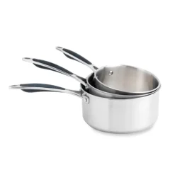 Lot 3 casseroles inox Excell'Inox 14, 16 et 18 cm Mathon