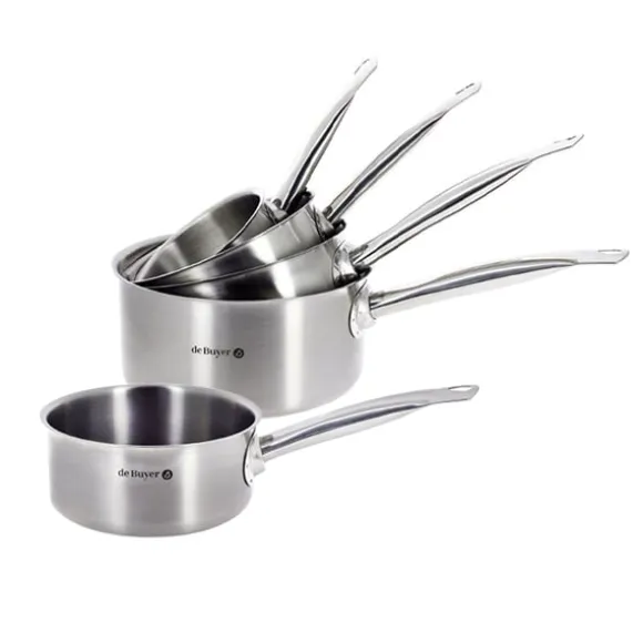 Lot 5 casseroles inox Prim'Appety 12, 14, 16, 18 et 20 cm De Buyer