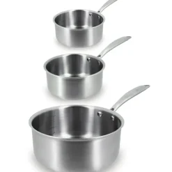 Lot 3 casseroles inox Triply 16, 18, 20 cm Menastyl