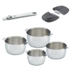 Lot 4 casseroles Select avec une poignée et 2 anses gris Beka