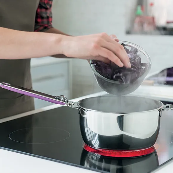 Lot 4 casseroles Select en inox 14, 16, 18 et 20 cm et manche amovible Evolution Clickfix noir Beka