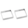 Lot 2 cercles à tarte perforés en inox carré 12 cm Mathon