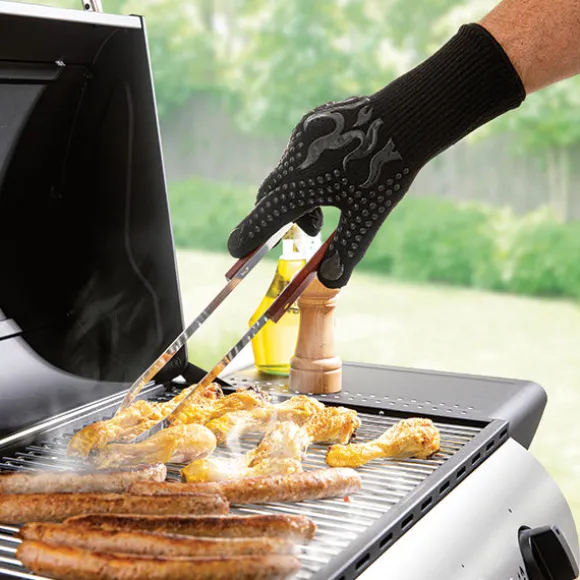 Lot cocotte légère rectangulaire 7,7 L en fonte d’aluminium 34,5 cm et 2 gants antichaleur grand modèle Mathon