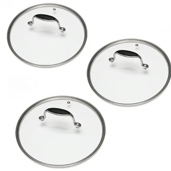 Lot 3 couvercles en verre Excell'Inox 16, 18 et 20 cm Mathon