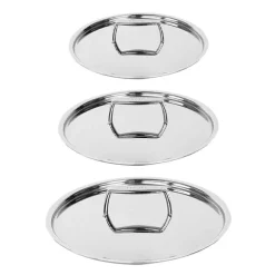 Lot 3 couvercles inox Castel’Pro 20, 24 et 28 cm Cristel
