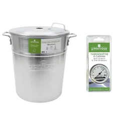 Lot cuiseur 40 L 12 bocaux et thermomètre à cadran Le Pratique