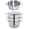 Lot cuiseur vapeur inox 2 paniers et panier vapeur supplémentaire 26 cm Mathon