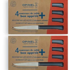 Lot de 2 coffrets 4 couteaux de table Anthracite Opinel