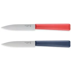 Lot de 2 couteaux d’office Essentiels+ bleu et rouge 10 cm inox Opinel