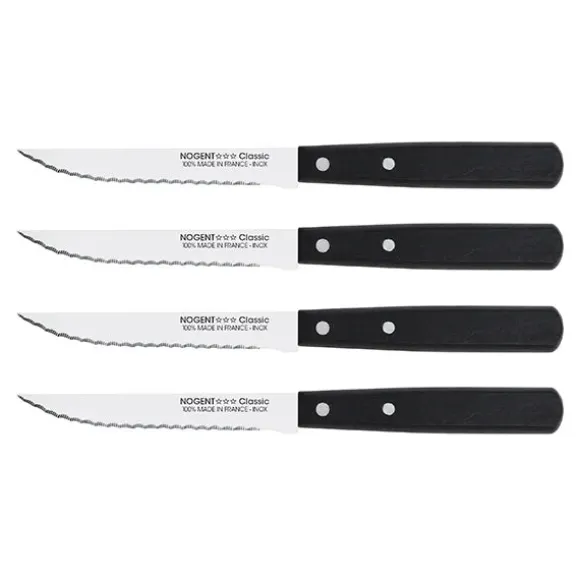Lot de 4 couteaux à steak 11 cm noir Nogent