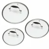 Lot de 3 couvercles en verre Excell'Inox 20, 24 et 28 cm Mathon