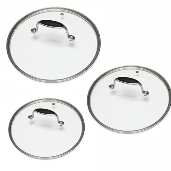 Lot de 3 couvercles en verre Excell'Inox 20, 24 et 28 cm Mathon