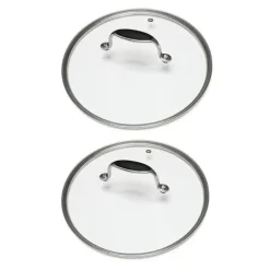 Lot de 2 couvercles en verre Excell'Inox 30 et 32 cm Mathon