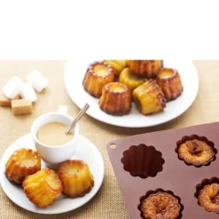 Lot de 2 Flexi'plaques en silicone 12 canelés et 24 mini-canelés Mathon