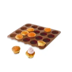 Lot de 2 Flexi'Plaques en silicone - 20 mini-muffins et 24 mini-madeleines Mathon