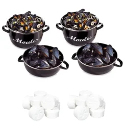 Lot de 2 marmites à moules 18 cm et tubes de 20 lingettes magiques