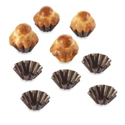Lot de 8 moules à briochettes individuels 8cm Gobel
